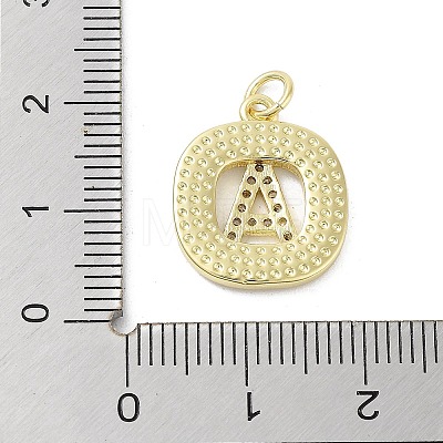 Rack Plating Brass Micro Pave Clear Cubic Zirconia Pendants KK-E102-33G-A-1