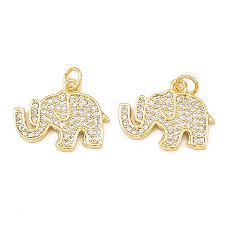 Brass Micro Pave Cubic Zirconia Pendants KK-C162-086A-G-1