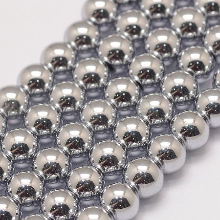 Grade AA Magnetic Synthetic Hematite Bead Strands G-P258-05-10mm-1