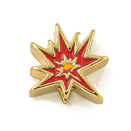 Rack Plating Brass Enamel Beads KK-U029-22G-09-1