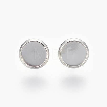 Tarnish Resistant Eco-Friendly 316 Surgical Stainless Steel Stud Earring Settings STAS-F181-01P-8mm-1