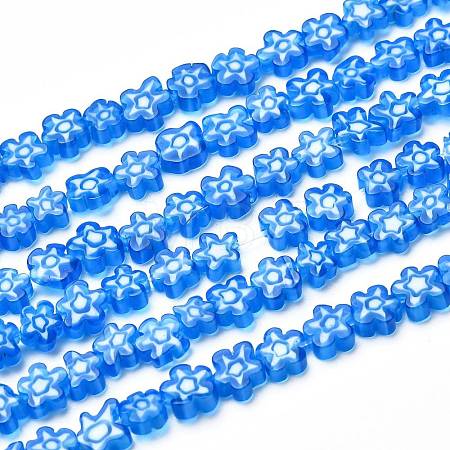 Handmade Millefiori Glass Bead Strands X-LAMP-J035-6mm-18-1