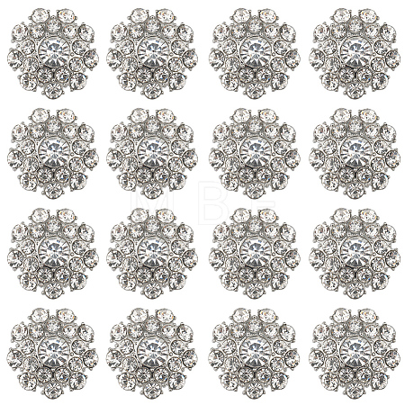 16Pcs 1-Hole Alloy Shank Buttons BUTT-GF0001-27-1