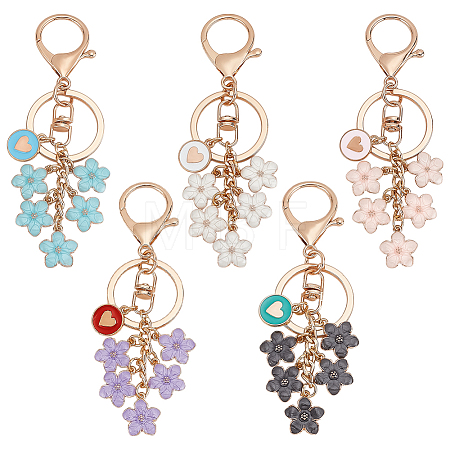 5Pcs Alloy Enamel Keychain KEYC-PH01550-1