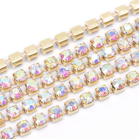 Brass Rhinestone Strass Chains CHC-T003-SS6-02C-1