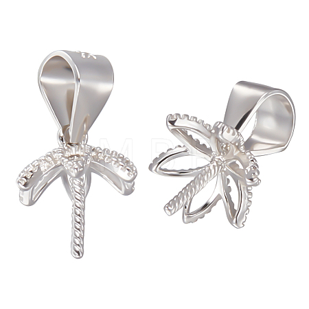 Anti-Tarnish 4Pcs Sterling Silver Screw Eye Pin Cup Peg Bails STER-BBC0002-05P-1