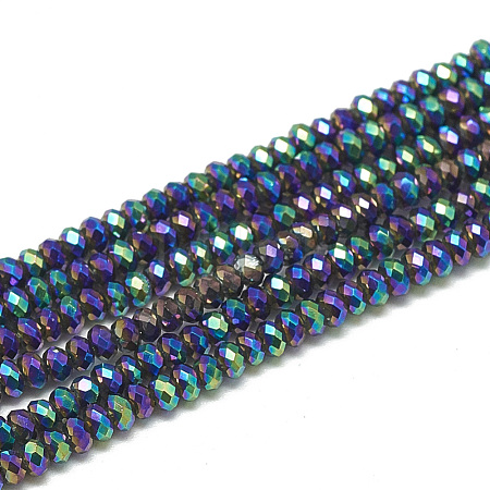 Electroplate Glass Beads Strands X-EGLA-Q112-C01-1