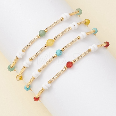 4Pcs Glass Seed Beaded Bracelets for Women BJEW-MZ00261-1