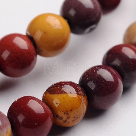 Round Natural Mookaite Gemstone Bead Strands G-J333-06-6mm-1