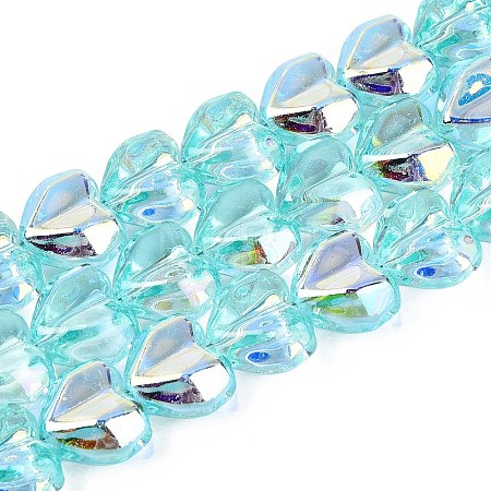 Electroplate Transparent Glass Beads Strands EGLA-N056-01A-03-1
