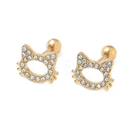 304 Stainless Steel Crystal Rhinestone Animal Cartilage Earrings SA-CBA1F7E-01G-04-1