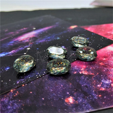 Transparent Pointed Back Resin Rhinestone Cabochons CRES-WH0002-08G-1