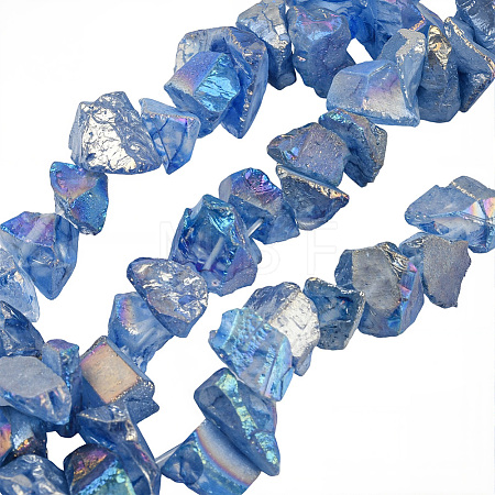 1 Strand Electroplated Natural Quartz Beads Strands G-PA0001-18D-1