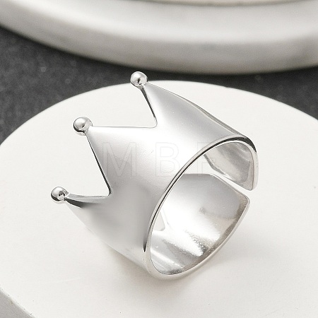 304 Stainless Steel Open Cuff Ring for Women RJEW-M025-04P-1