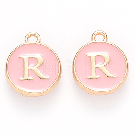 Golden Plated Alloy Enamel Charms ENAM-S118-07R-1