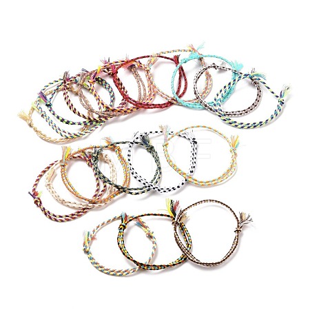 Polyester Braided Adjustable Cord Bracelet BJEW-A099-03-1