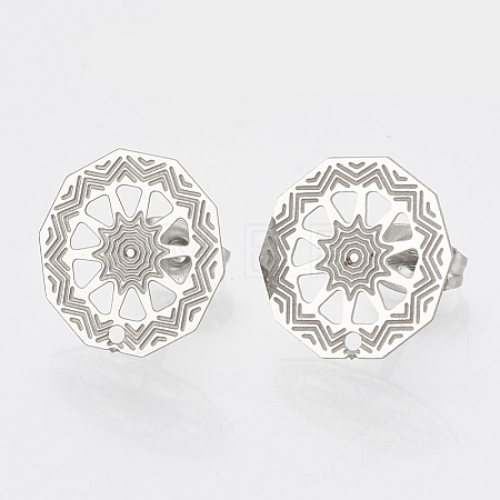 Non-Tarnish 304 Stainless Steel Stud Earring Findings STAS-S079-37B-1