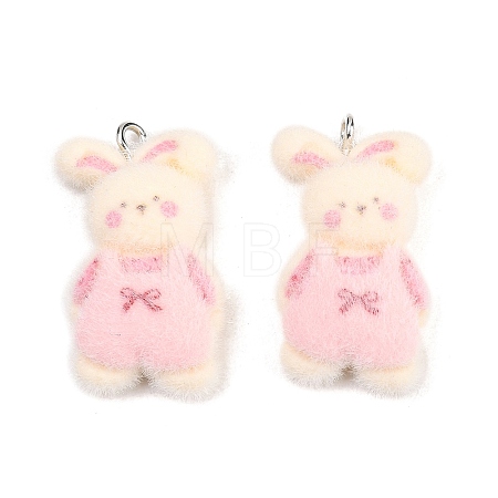 Flocking Opaque Resin Pendants RESI-P053-04C-P-1