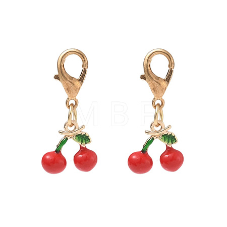 Brass Enamel Pendant Decorations HJEW-YW00573-02-1
