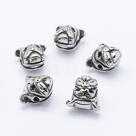 304 Stainless Steel Puppy Beads STAS-F195-001AS-1