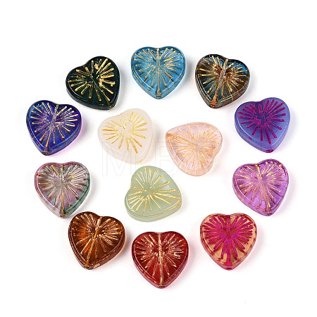 Baking Paint Transparent Glass Beads DGLA-N018-12-1