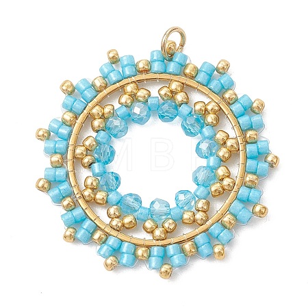 Seed Beads & Glass Beaded Pendants PALLOY-MZ01295-02-1