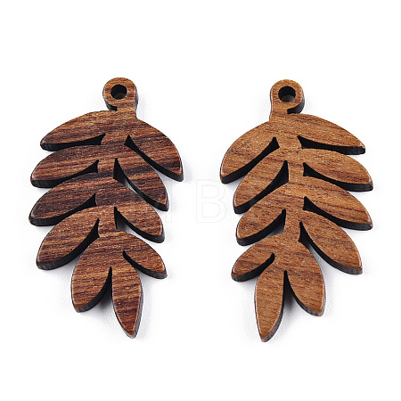 Natural Walnut Wood Pendants X-WOOD-T023-15-1