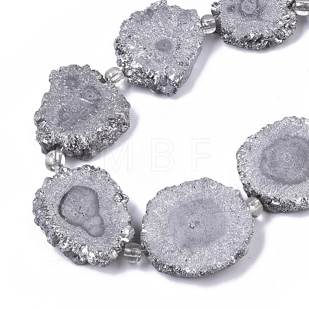 Electroplated Natural Quartz Beads Strands G-R461-04F-1