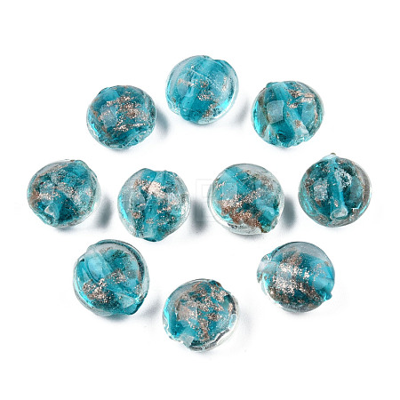 Handmade Gold Sand Lampwork Beads LAMP-S035-12mm-10-1