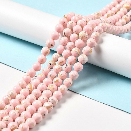 Synthetic Turquoise and Sea Shell Assembled Beads Strands G-D482-01B-06-1