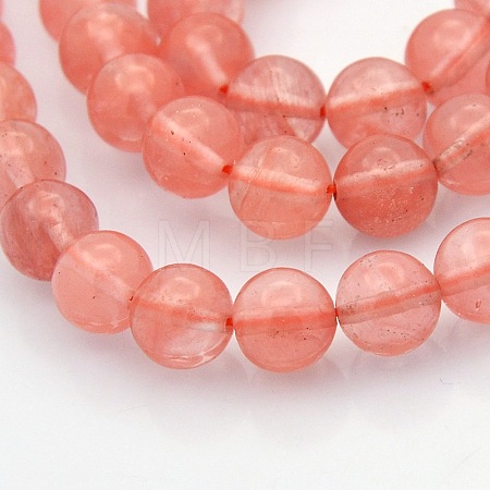 Cherry Quartz Glass Beads Strands G-N0120-32B-8mm-1