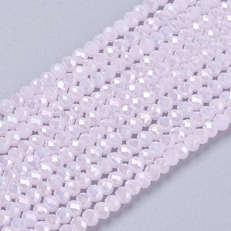 Electroplate Glass Beads Strands GLAA-F078-FR21-1