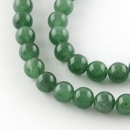 Round Natural Green Aventurine Beads Strands G-R331-8mm-01-1