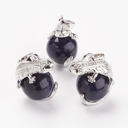 Synthetic Blue Goldstone Pendants G-G713-I10-1
