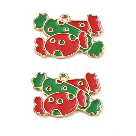 Christmas Alloy Enamel Pendants ENAM-I081-01KCG-09-1