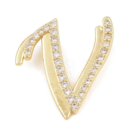 Brass Micro Pave Clear Cubic Zirconia Pendants CU-CBA8481-01G-V-1