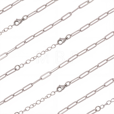 10Pcs 667 Stainless Steel Paperclip Chain Necklaces NJEW-BBC0001-48C-P-1