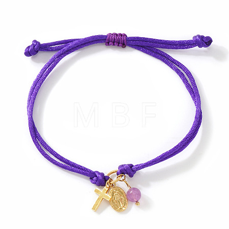 Handmade Adjustable Brass Cord Charm Bracelets OH6881-13-1