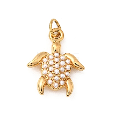 304 Stainless Steel ABS Imitation Pearl Pendants STAS-B097-07G-06-1
