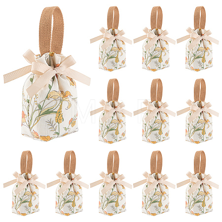 Flower Print Canvas Cloth Wedding Candy Tote Bags ABAG-WH0072-044B-1