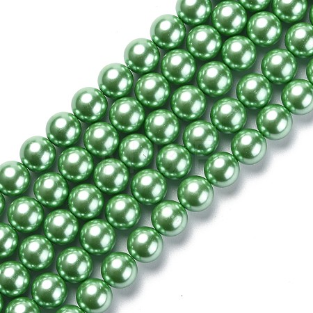 Eco-Friendly Dyed Glass Pearl Round Beads Strands HY-A002-12mm-RB008N-1