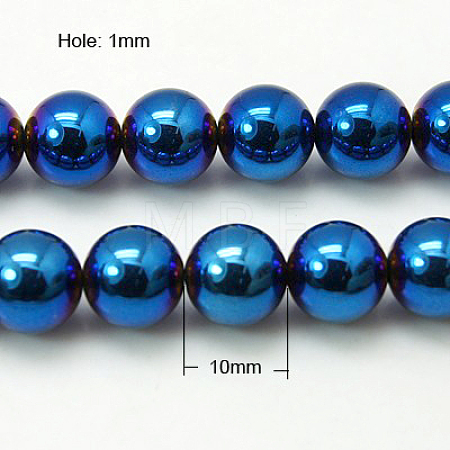 Non-Magnetic Synthetic Hematite Beads Strands G-C019-10mm-1
