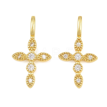 Brass Pave Clear Cubic Zirconia Pendants KK-CBA6A75-55A-G-1