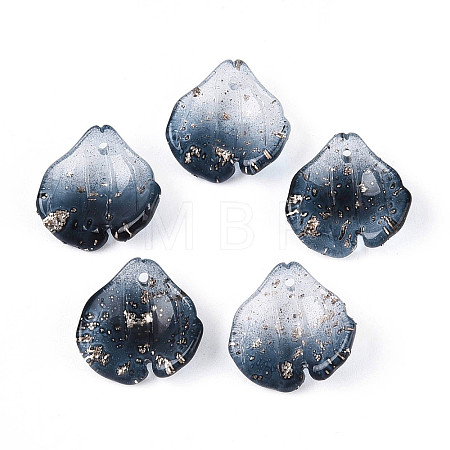 Transparent Glass Petal Pendants GLAA-T030-05-A-1