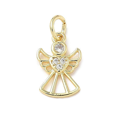 Brass Micro Pave Cubic Zirconia Charms X-ZIRC-I356-40G-1