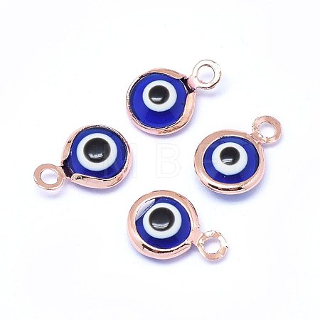 Handmade Evil Eye Lampwork Charms KK-F764-13RG-04-1