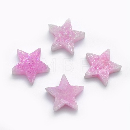 Electroplate Natural Druzy Quartz Charms G-P382-I18-1