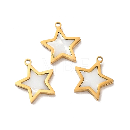 Ion Plating(IP) 304 Stainless Steel Star Charms STAS-A080-11G-1
