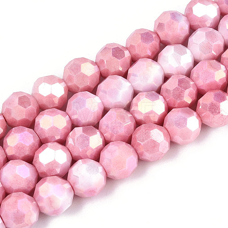 Anti-Tarnish Electroplate Glass Beads Strands EGLA-T021-8mm-15-03-1