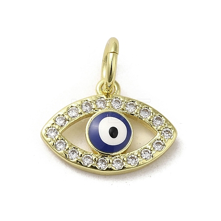 Brass Micro Pave Cubic Zirconia Charms KK-E092-07G-04-1